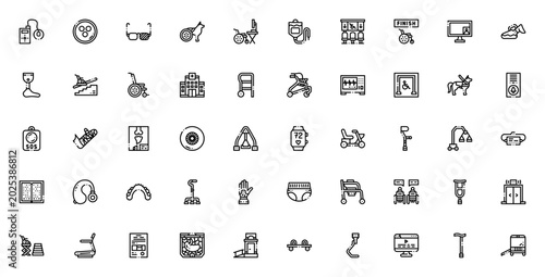 Foto Disabled People Assistance icon set