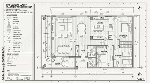 Foto Professional luxury apartment planning sheet for the oakwood residences
