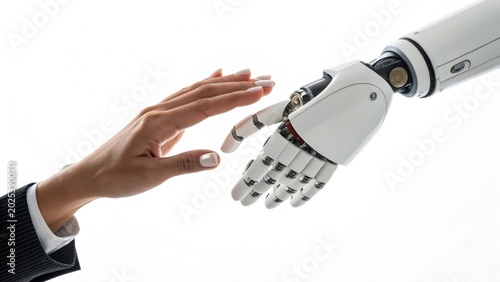 Human and robot hand touching
