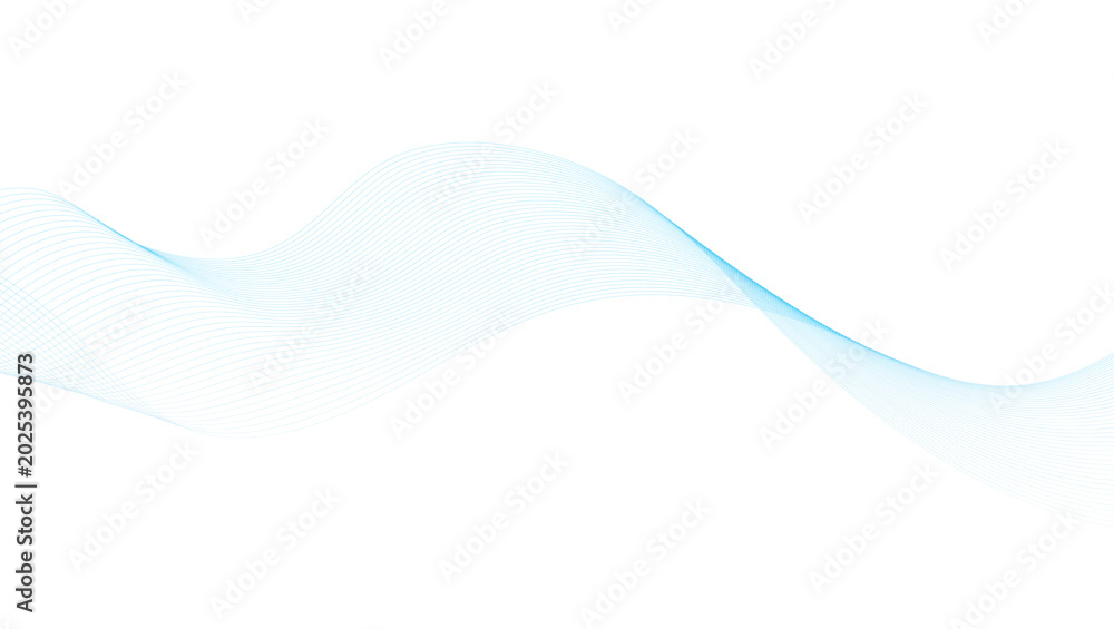 Fototapeta premium Smooth Cyan Gradient Linear Wave For Modern Telecommunication Network Concepts And Digital Connectivity Backgrounds