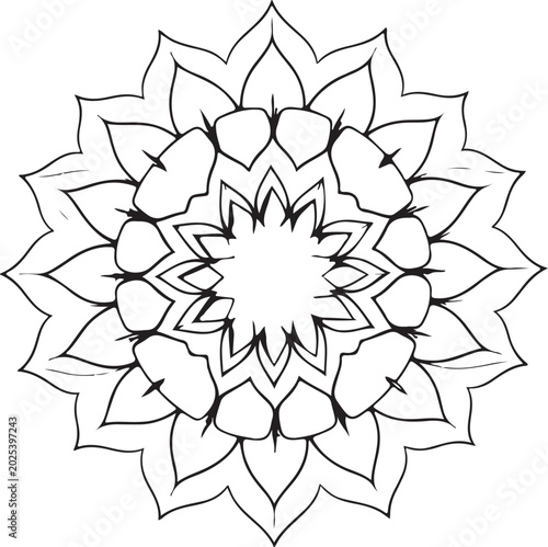 Set of mandala shape on white background, vector illustration
