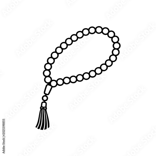 prayer beads tasbih with smooth elegant outline and minimal details
