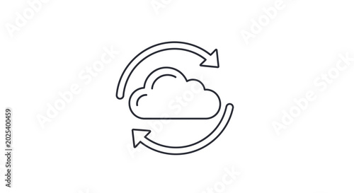 Cloud sync icon with circular arrows.