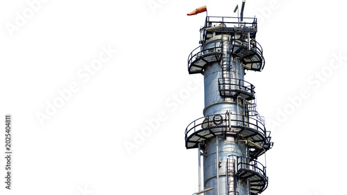 Photos Distillation Column With Spiral Staircase Isolated On Transparent Background