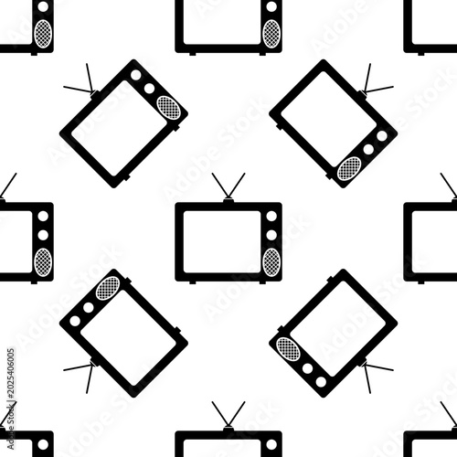 Tv Icon Seamless Pattern