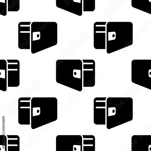 Wallet Icon, Currency Holder Seamless Pattern