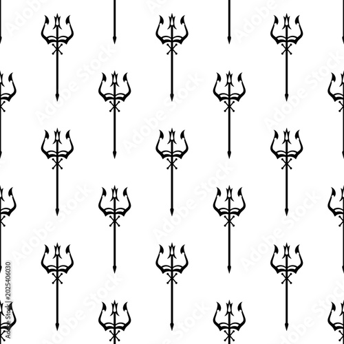 Trident Symbol Icon Seamless Pattern