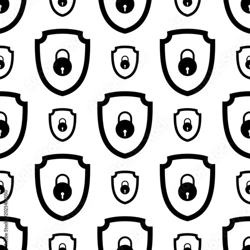 Web Security Shield Protection Seamless Pattern