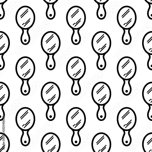 Vanity With Mirror Icon Seamless Pattern
