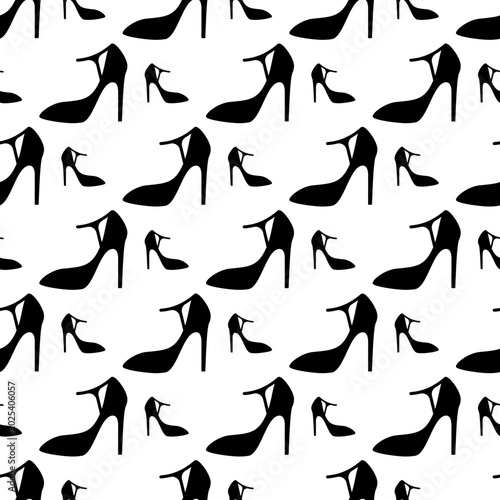 Woman Shoes, Girl Seamless Pattern