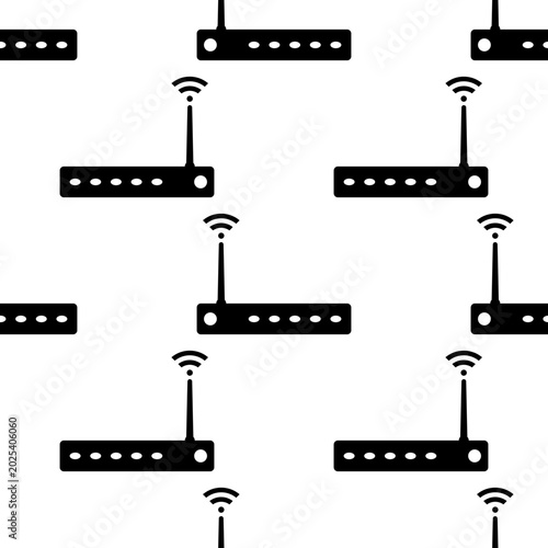 Wifi Modem Icon Seamless Pattern