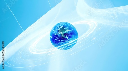 abstract blue background with globe