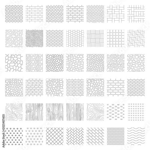 Architectural CAD Hatch Patterns Set seamless construction Material Symbols Floor Plan Texture Collection