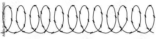Barbed wire vector. Barbwire silhouette.