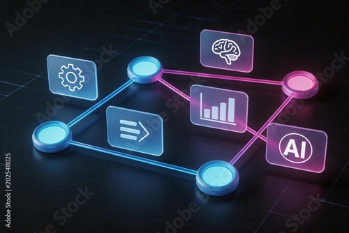 AI agent business dashboard connecting documents analytics cloud and communication tools