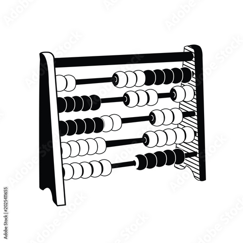 vector illustration of an abacus, which is often used as a traditional counting tool or educational toy