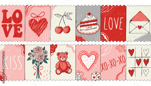 Vintage valentine's day cards collection a nostalgic romantic aesthetic