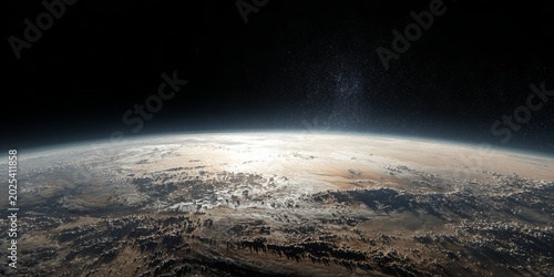 Earths Horizon - A Stunning View from Space with Atmospheric Glow.