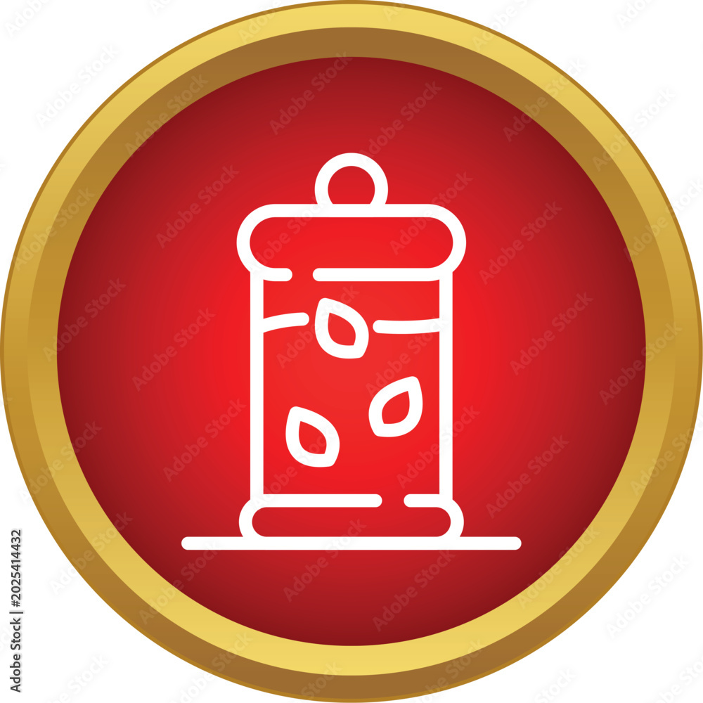 Obraz premium Outline icon representing dry tea leaves inside a storage jar