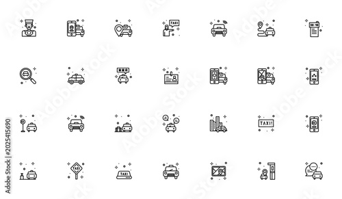 Fotografía Taxi icon set