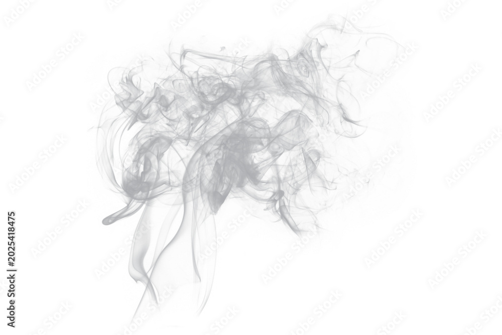 Fototapeta premium Abstract White Smoke Swirl on Dark Background, Elegant Vapor Wave Texture, Mystical Fog Flow, Modern Minimal Abstract Digital Art Background