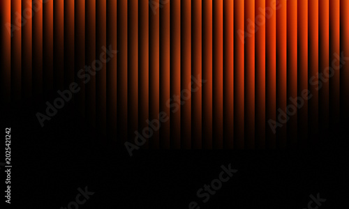 Abstract photograph featuring vertical orange lines creating a rhythmic pattern that fades into a deep dark black shadow below area