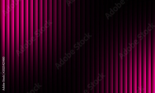 Abstract photograph featuring vibrant vertical magenta light lines creating a rhythmic pattern of shadows across this dark minimalist textured surface