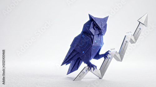 Ai agent for business market growth owl concept