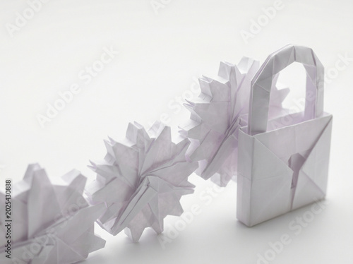Ai agent for business paper gift bag and star decoration on white background