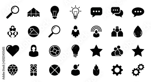 Foto Graphic icons representing various concepts and objects are displayed