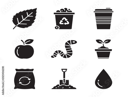 Vector illustration of eco-friendly waste management and gardening