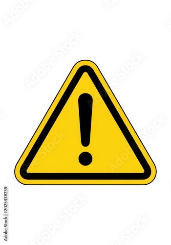 Yellow triangular warning sign with exclamation mark