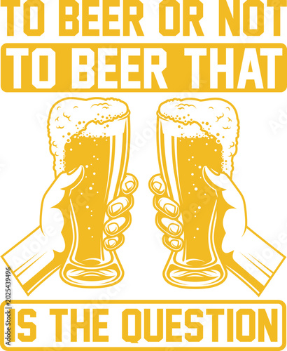Slika na platnu Funny beer or not to beer illustration with two characters holding mugs