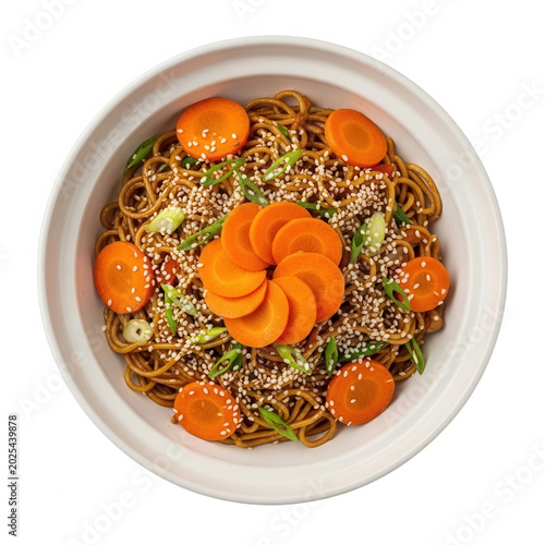 Bowl of colorful vegetable salad with carrots and peas