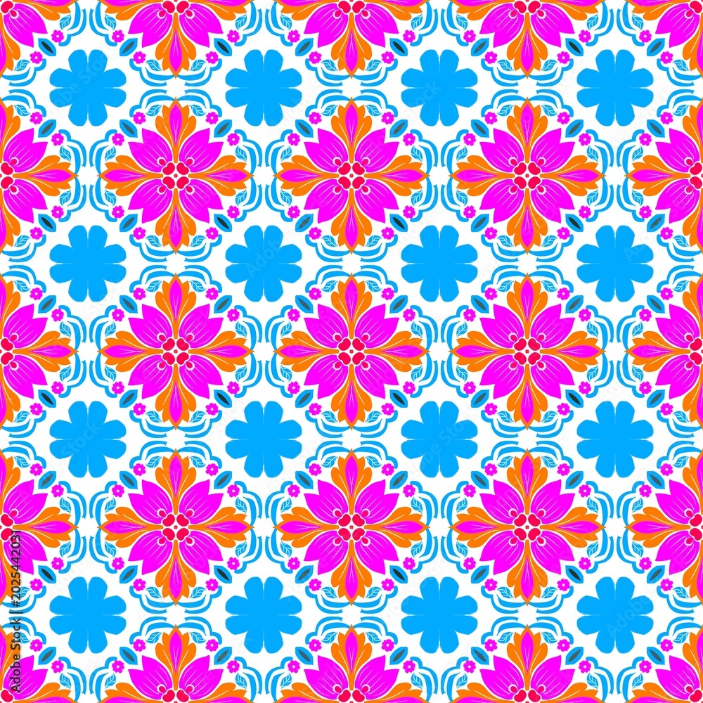 Bilde på lerret Seamless pattern and Local textile pattern