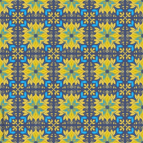 Tableau sur toile Seamless pattern and Local textile pattern
