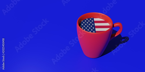 Fourth of july, USA Independence Day greeting card. 3d render.