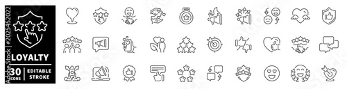 Customer loyalty and satisfaction icons collection for business growth