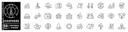 Konstfotografi Global warming and climate change icons representing environmental issues
