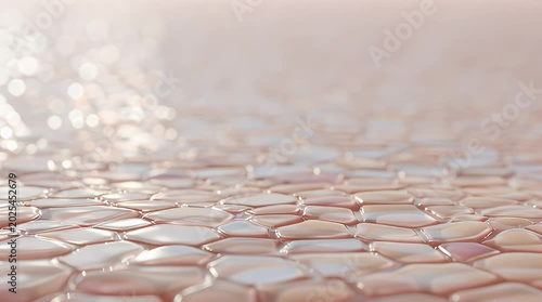 Skin care moisturizer droplet absorbing into cellular layer