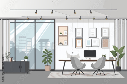 Depicting Office With Layered Crisp Creative Visual