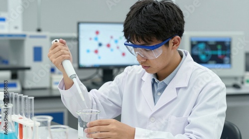 Young scientist student laboratory research