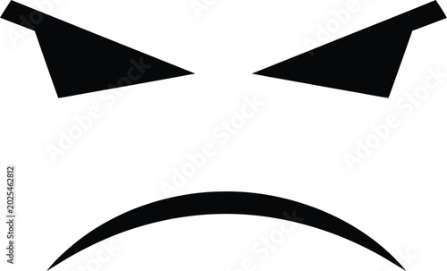Schilderij op canvas Angry emoticon face with furrowed brow
