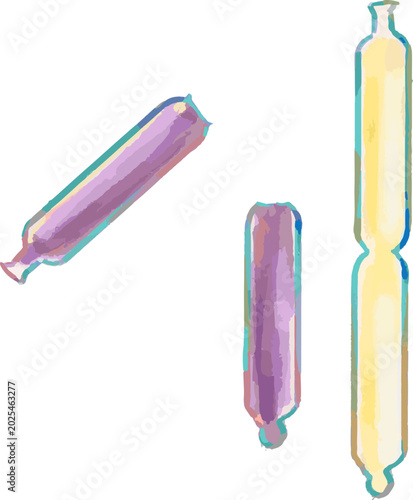 カラフルなアイスキャンディーの手描き風イラストセット/ Hand-drawn illustration of colorful Ice Pops