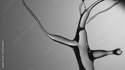 Minimal water splash in slow motion