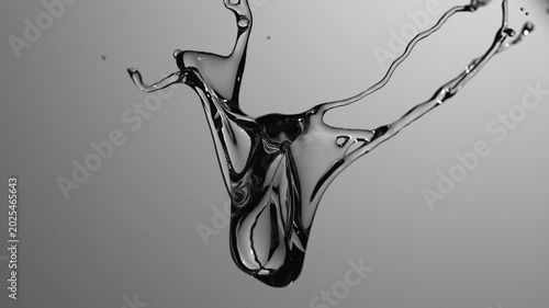 Monochrome liquid splash in slow motion