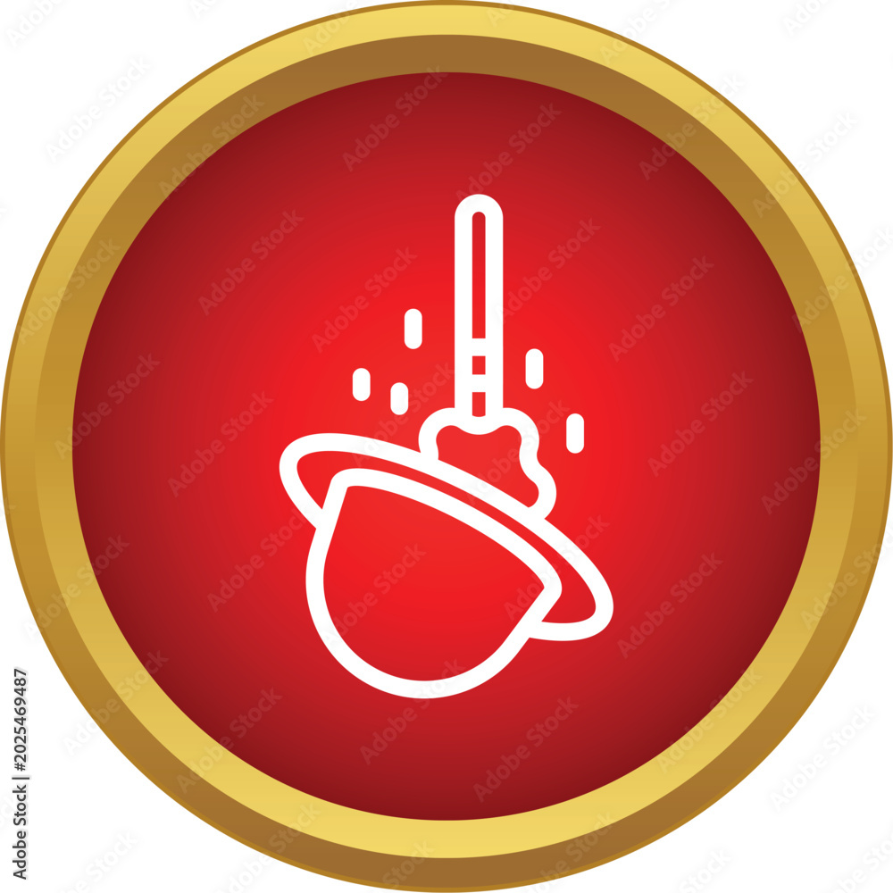 Obraz premium Magic hat and wand icon, symbolizing illusion, circus, and performance