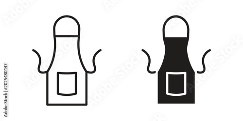 Apron icon in black stroke eps vector graphic