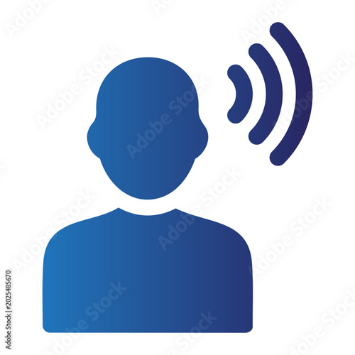 Canvastavla Sound wave emanating from human head icon