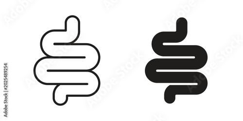 Intestines icon in black stroke eps vector graphic